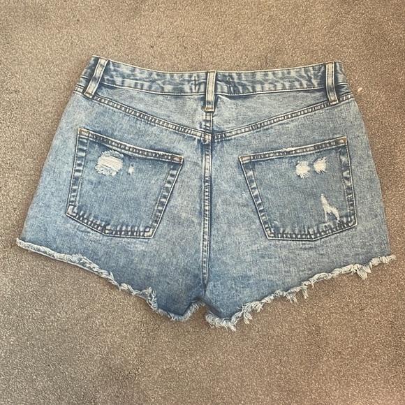 Vintage rip blue jean shorts denim - Picture 3 of 5